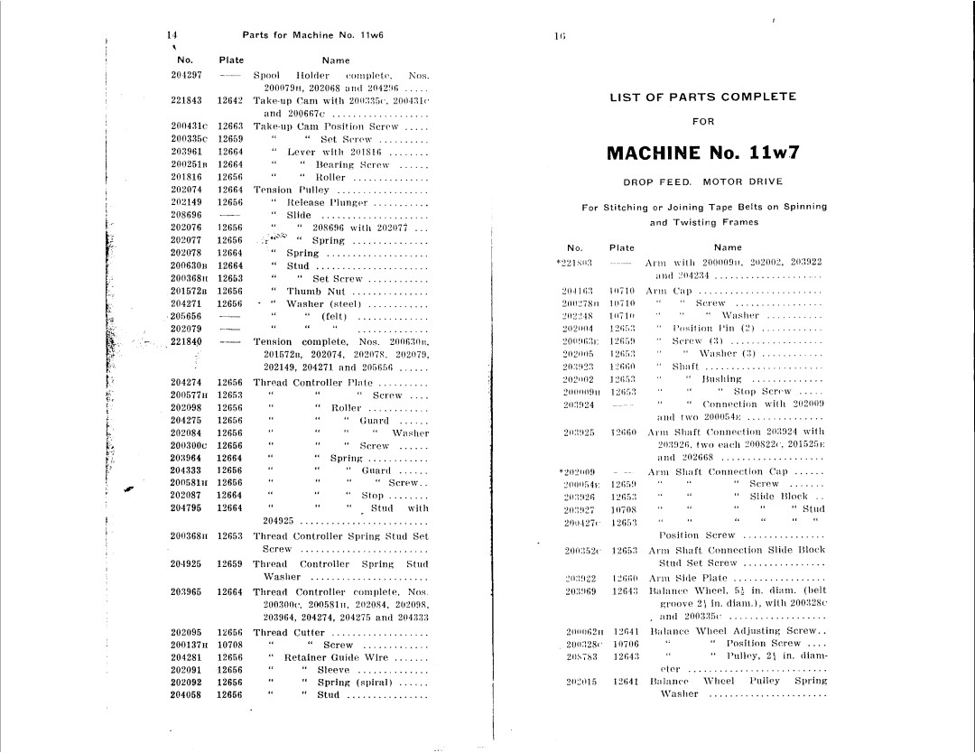 Singer 11W6, 11W7 manual 