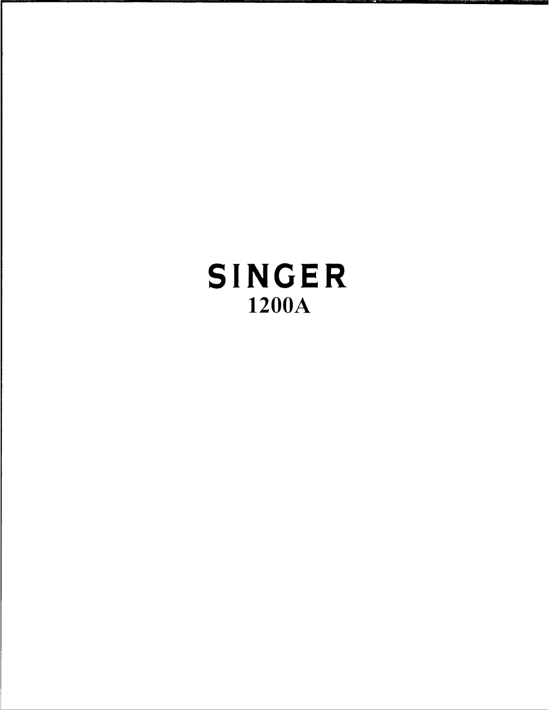 Singer 1200A manual 