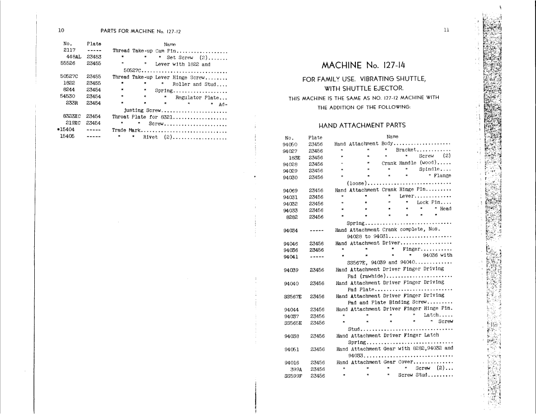 Singer 127-12, 127-14 manual 