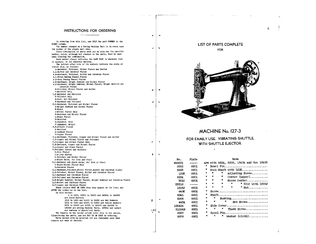 Singer 127-4 manual 