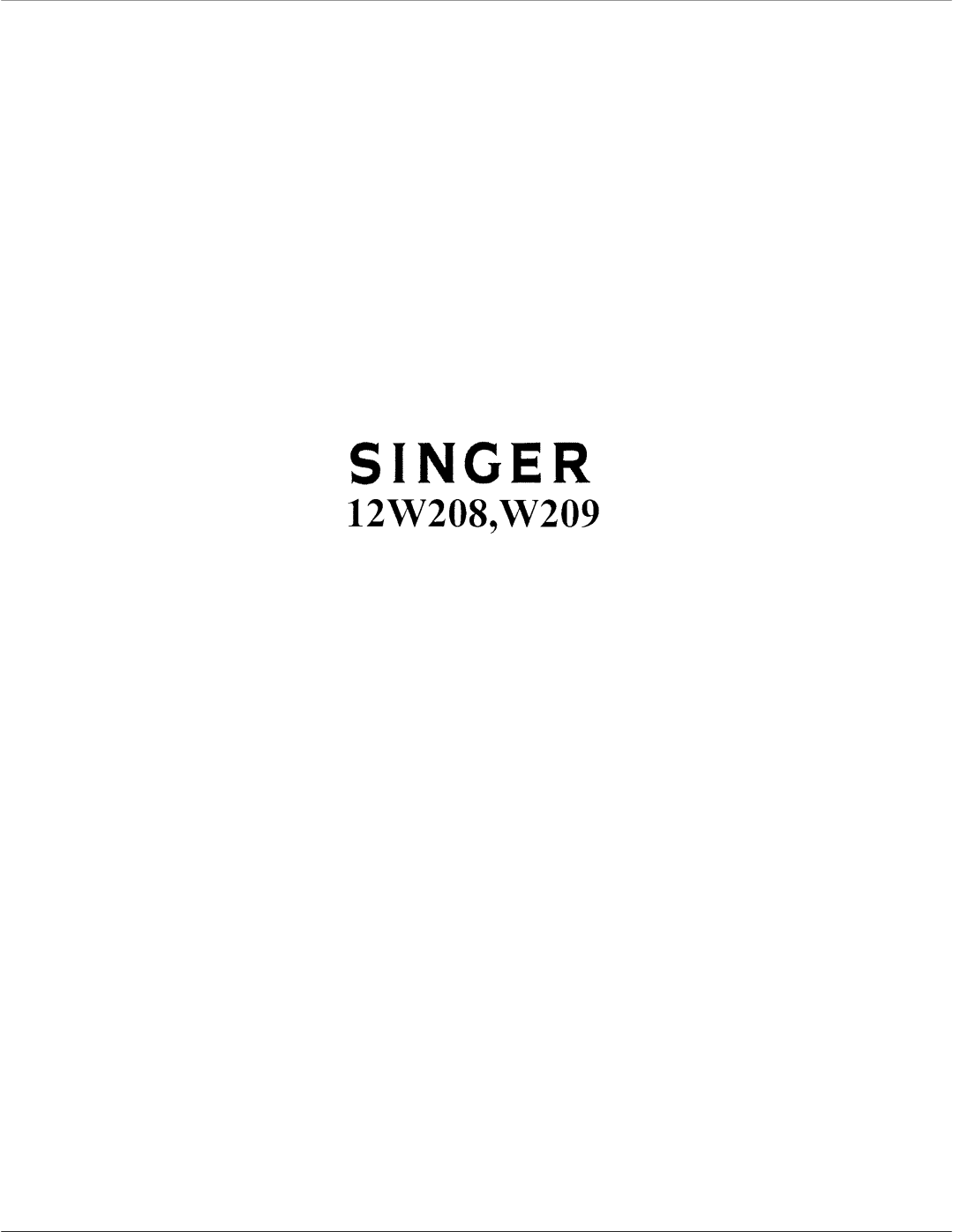 Singer 12W209, 12W208 manual 