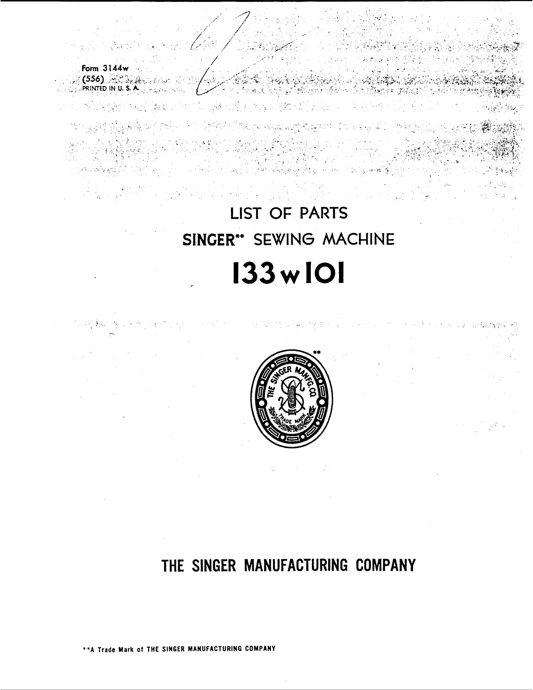 Singer 133W101 manual 