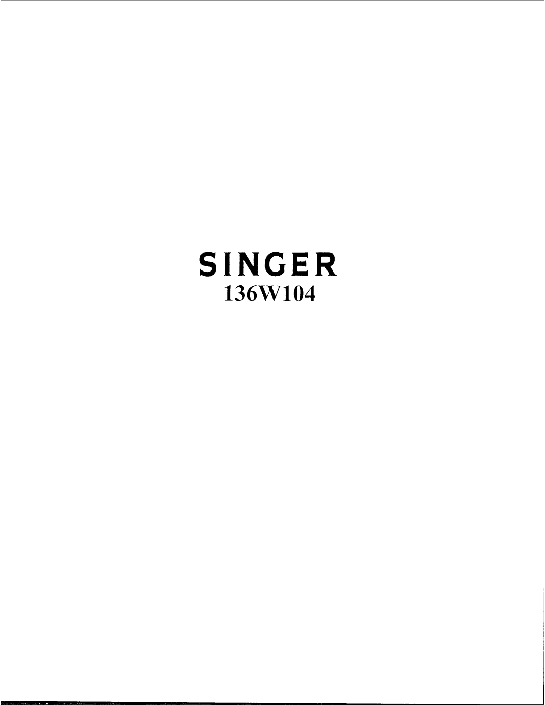 Singer 136W104 manual 