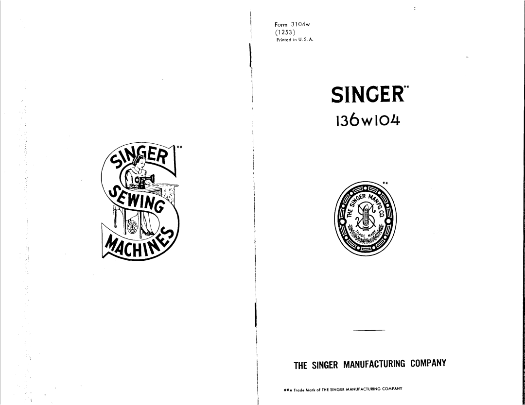 Singer 136W104 manual 