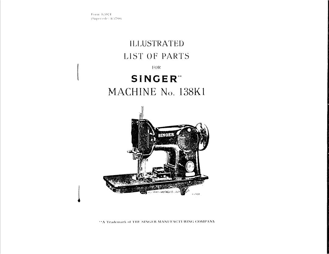 Singer 138K1 manual 