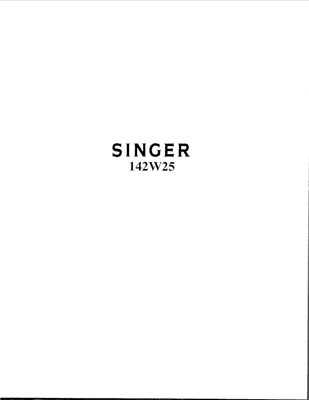 Singer 142W25 manual 