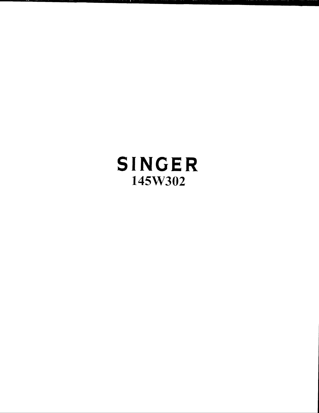 Singer 145W302 manual 