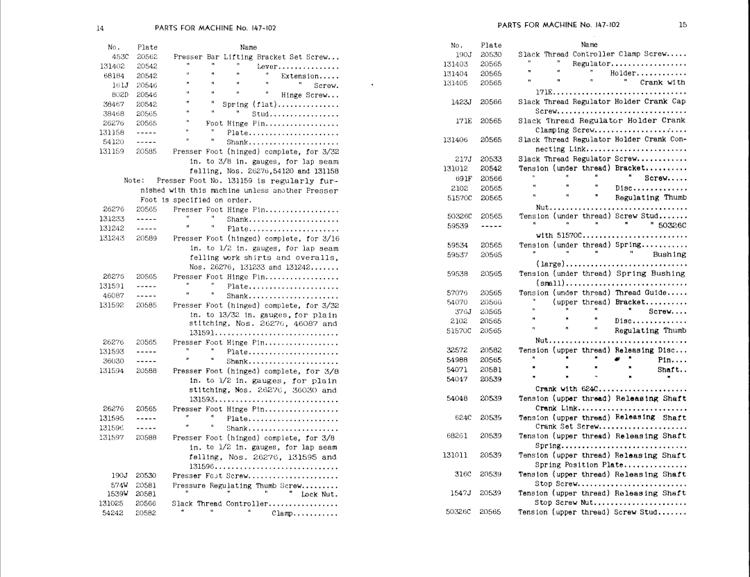 Singer 147-103, 147-102 manual 