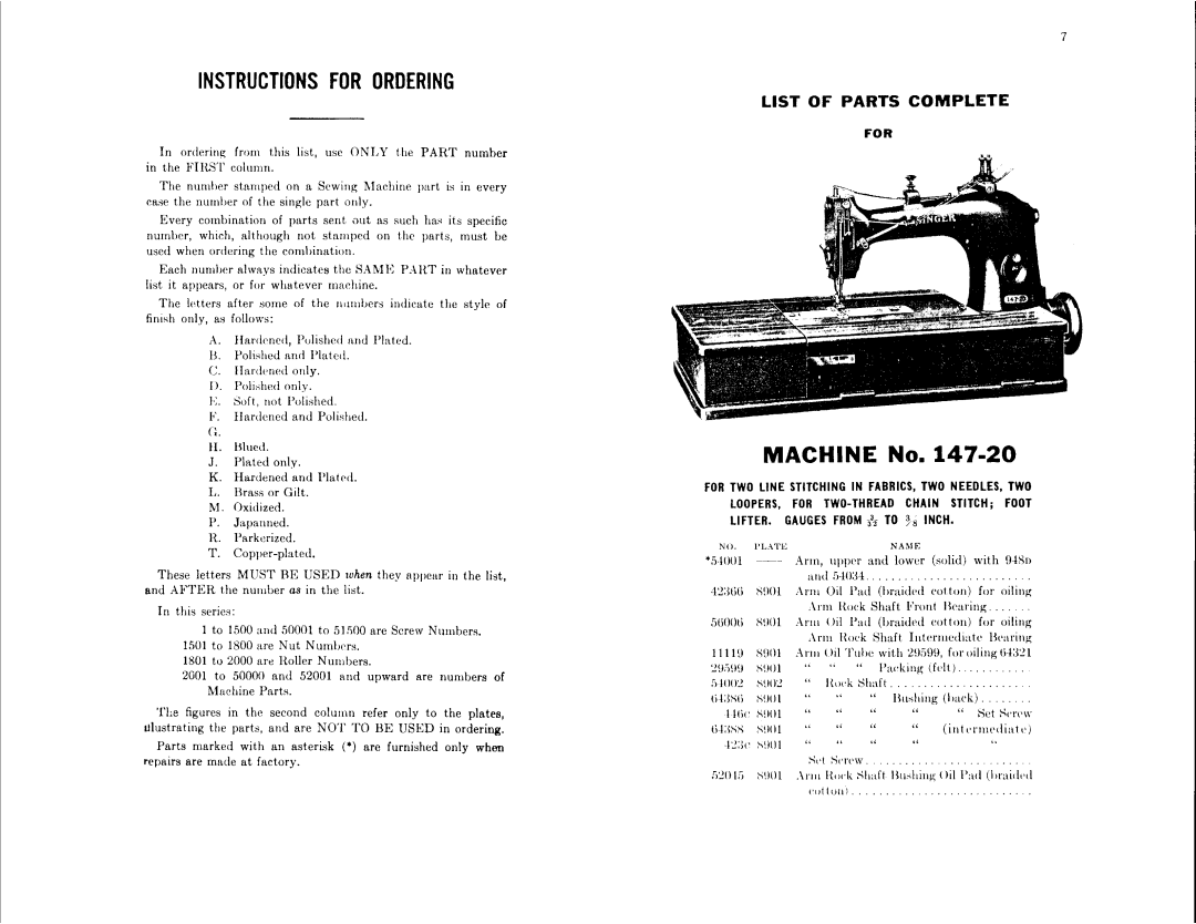 Singer 147-20, 147-22 manual 