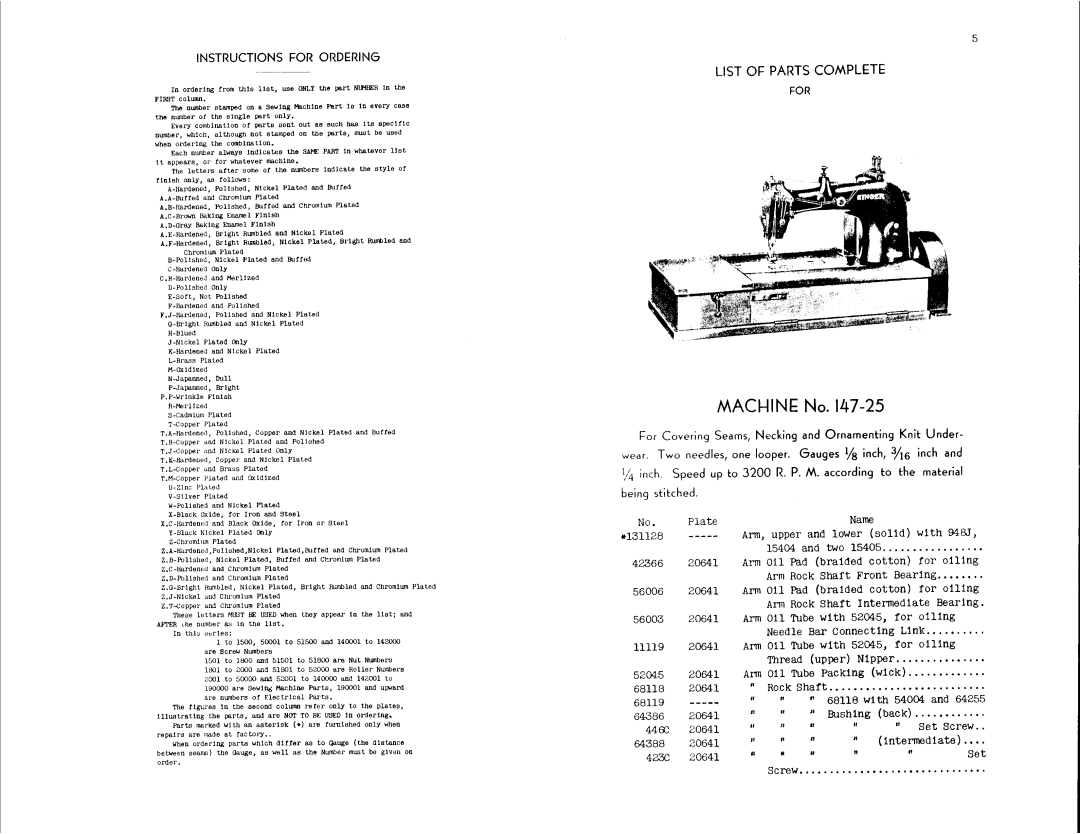 Singer 147-39, 147-25 manual 