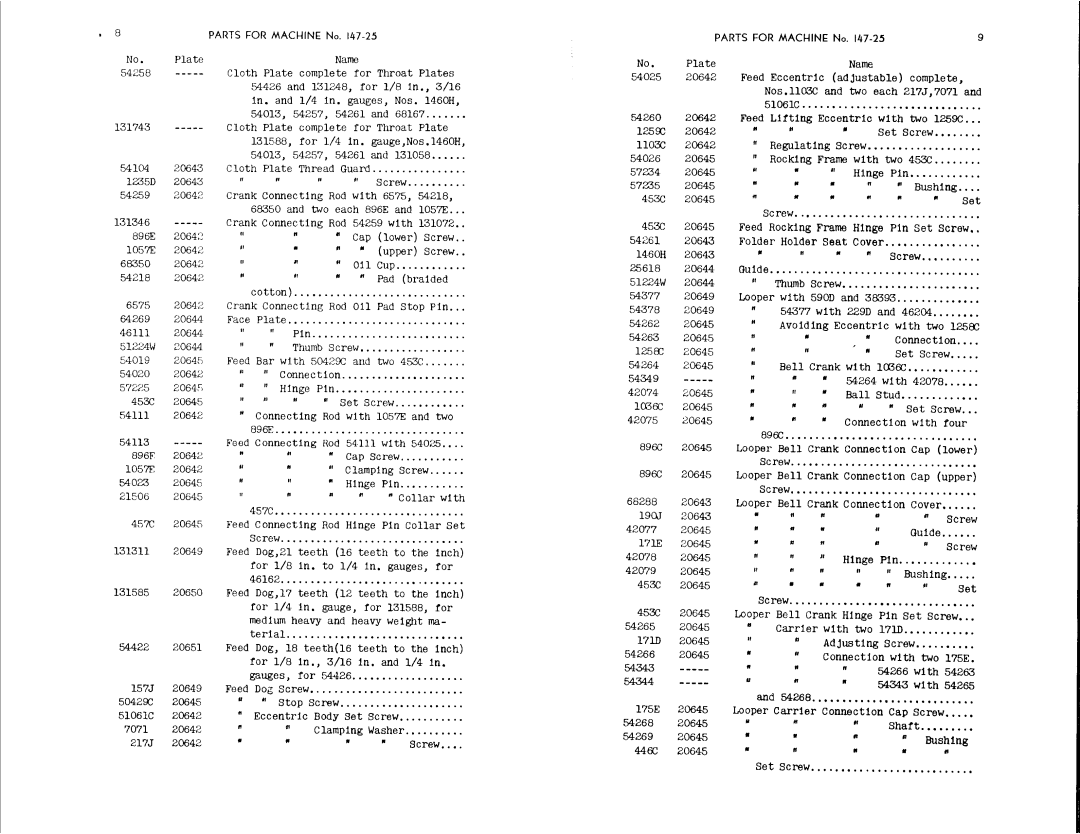 Singer 147-39, 147-25 manual 