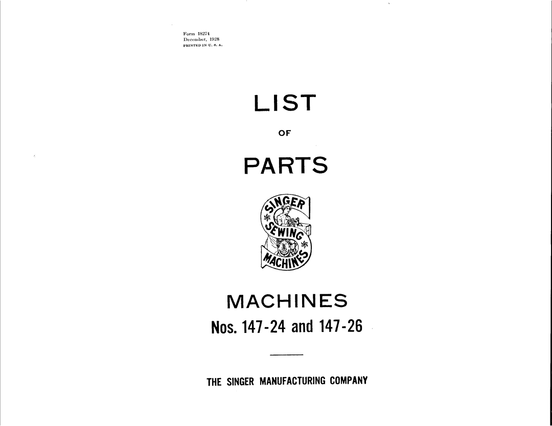 Singer 147-24, 147-26 manual 