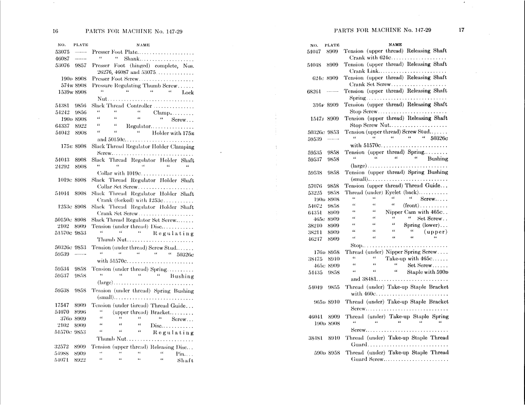 Singer 147-38, 147-29 manual 