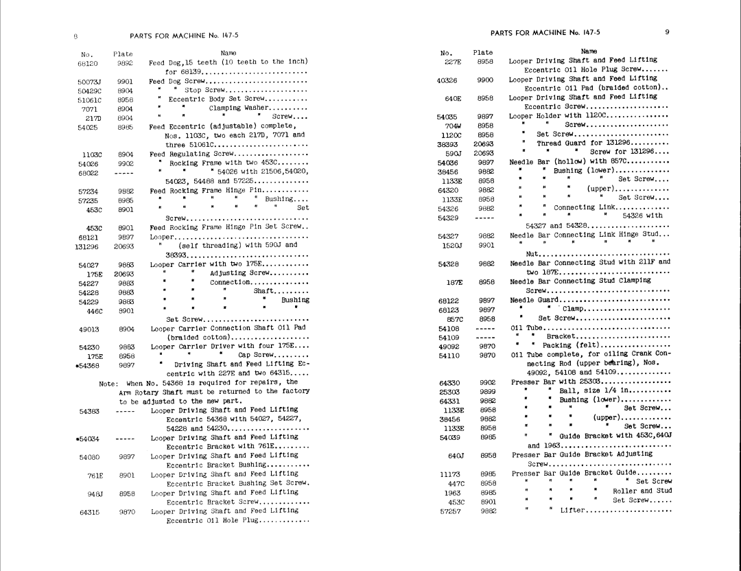 Singer 147-37, 147-6, 147-5 manual 