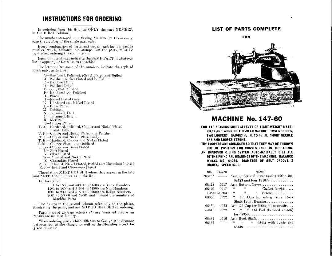 Singer 147-61, 147-60 manual 