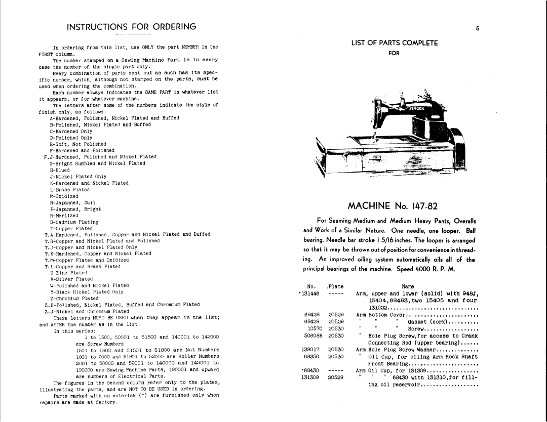 Singer 147-82, 147-86 manual 