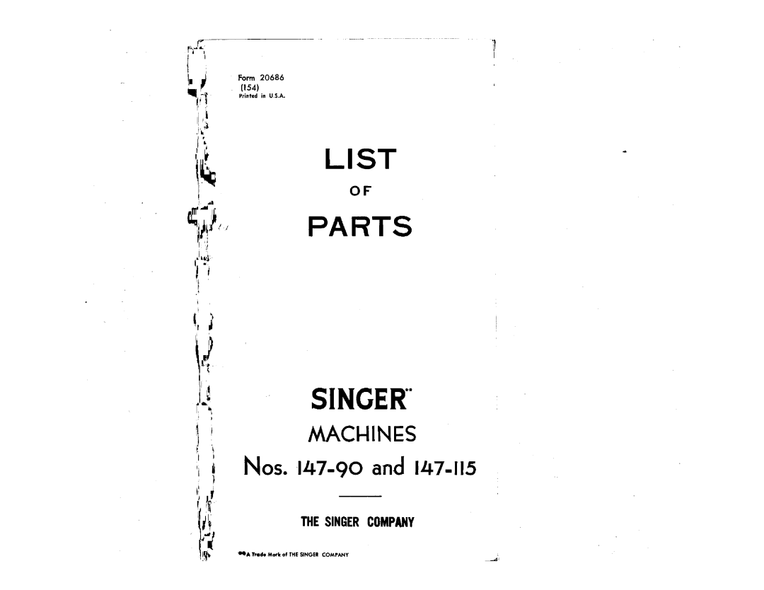 Singer 147-90, 147-115 manual 