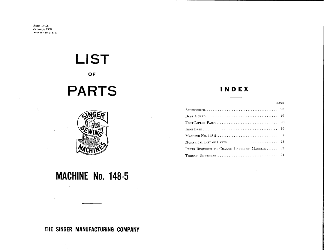 Singer 148-5 manual 