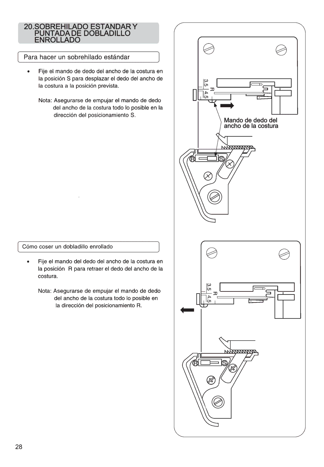 Singer 14CG754, 14CG744, 14SH764, 14SH744, 14SH754 manual Sobrehilado Estandar Y Puntada DE Dobladillo Enrollado 