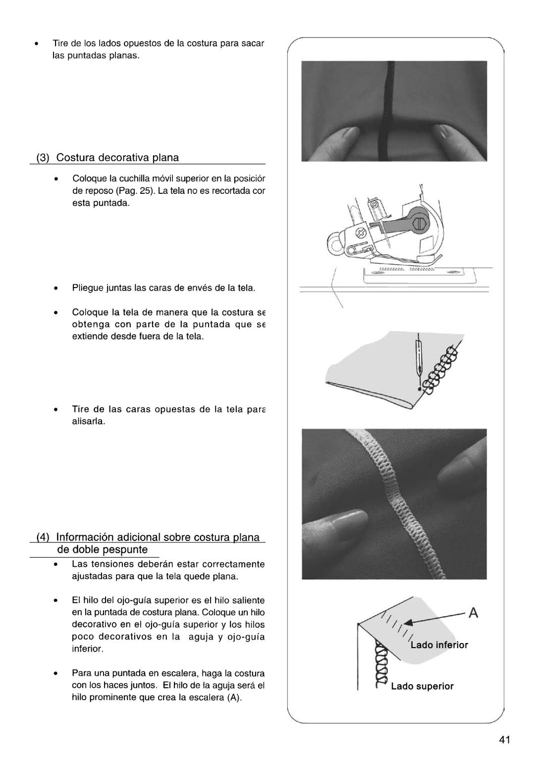 Singer 14SH744, 14CG754, 14CG744, 14SH764, 14SH754 manual Lado inferior Lado superior 