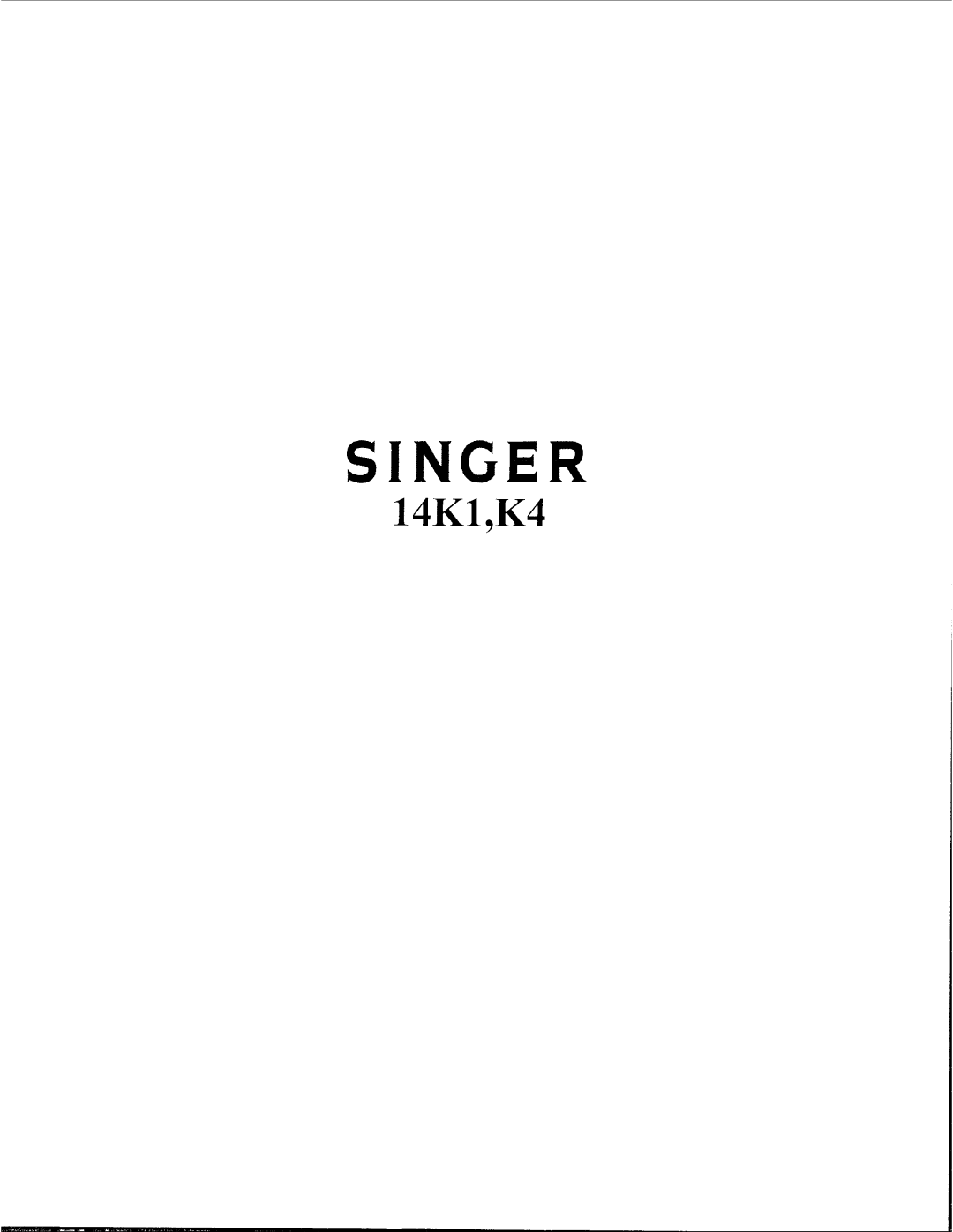 Singer K4, 14K1 manual 