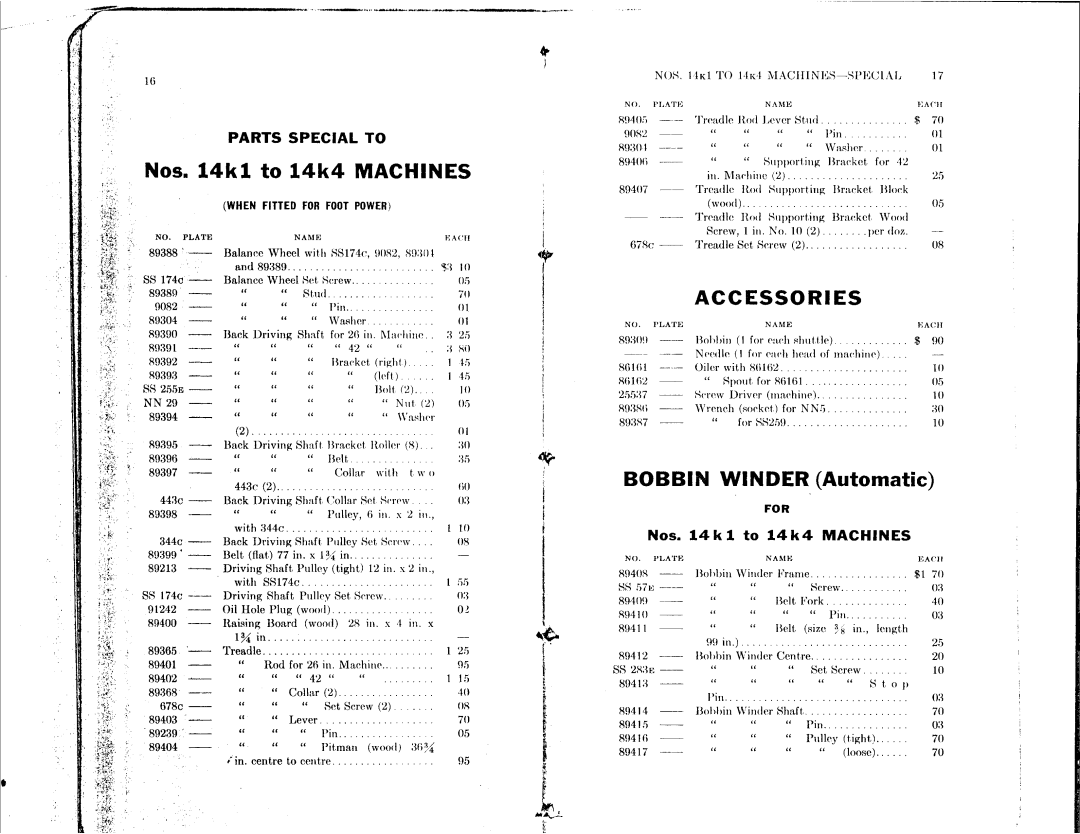 Singer K4, 14K1 manual 