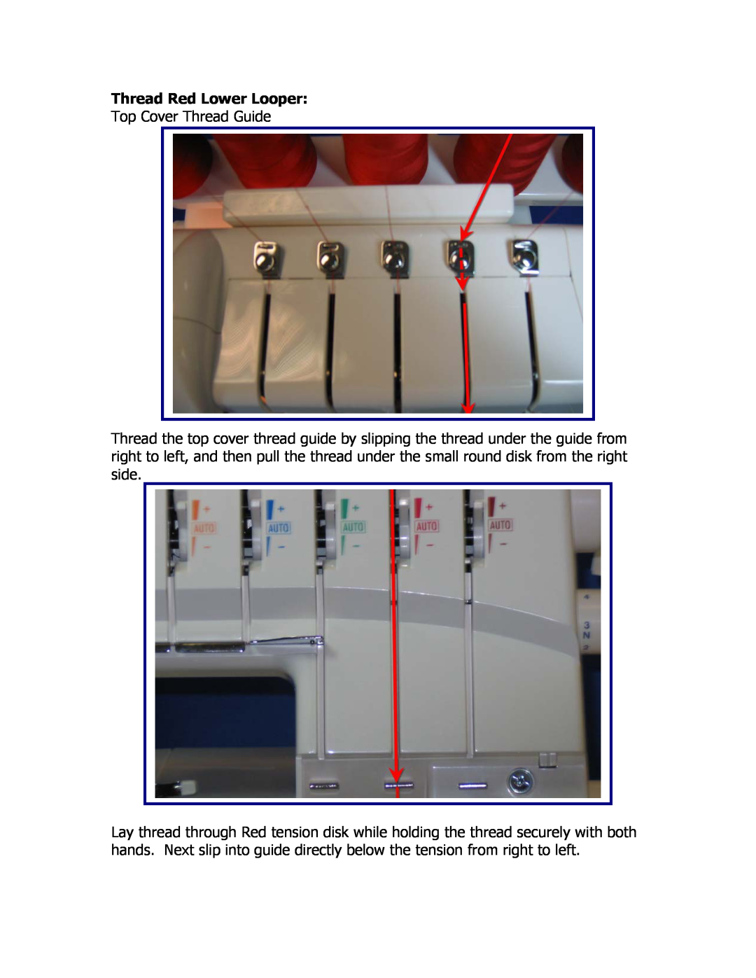 Singer 14T957DC manual Thread Red Lower Looper 