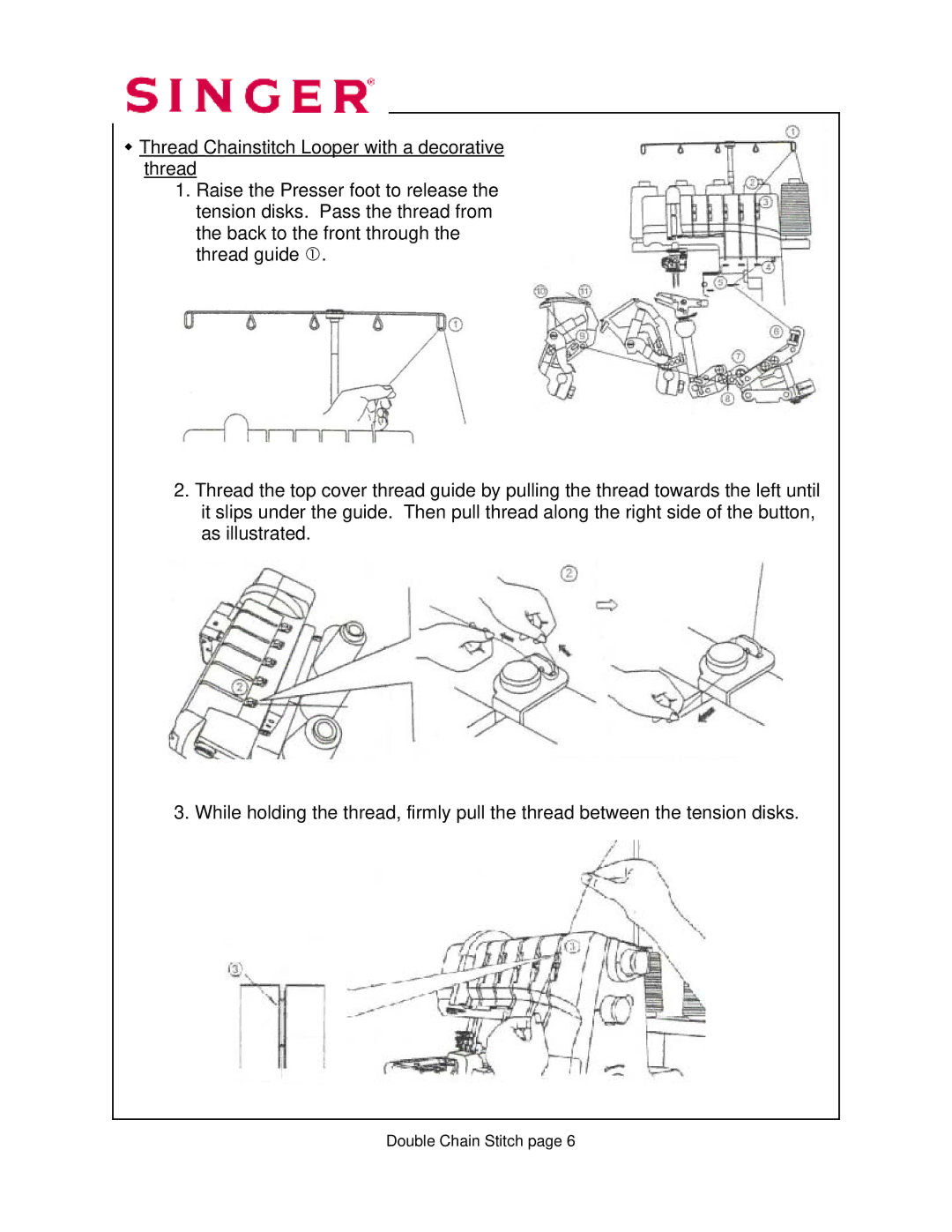 Singer 14T968DC manual Double Chain Stitch 