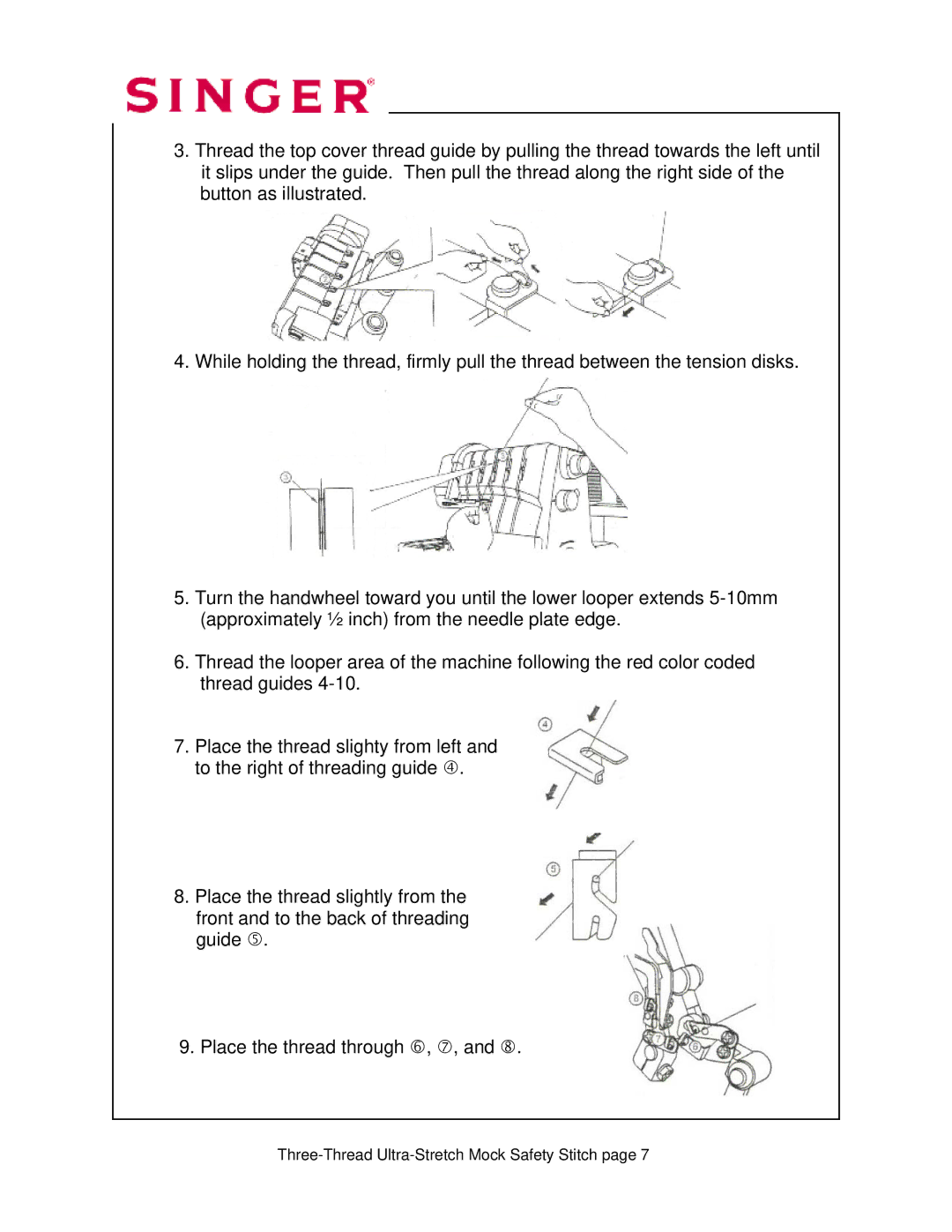 Singer 14T968DC manual Three-Thread Ultra-Stretch Mock Safety Stitch 