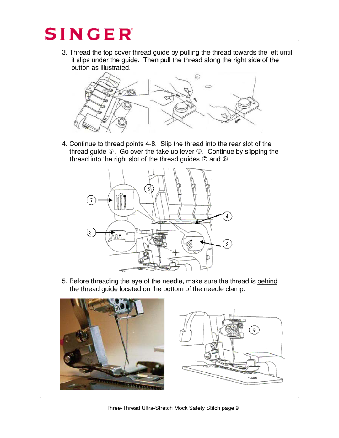 Singer 14T968DC manual Three-Thread Ultra-Stretch Mock Safety Stitch 