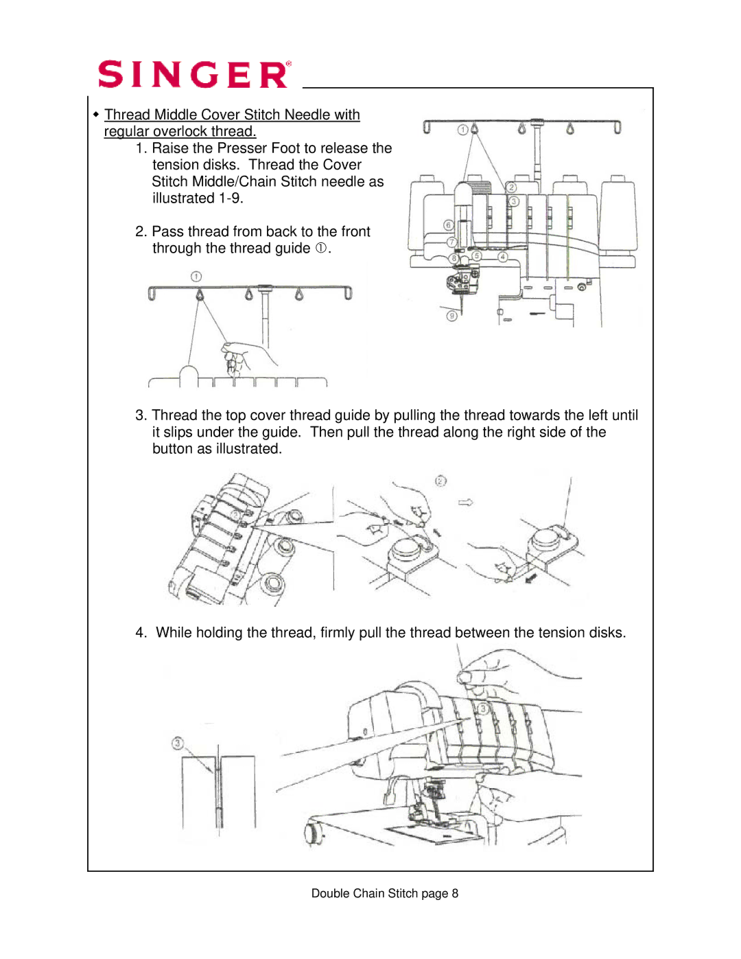 Singer 14T968DC manual Double Chain Stitch 