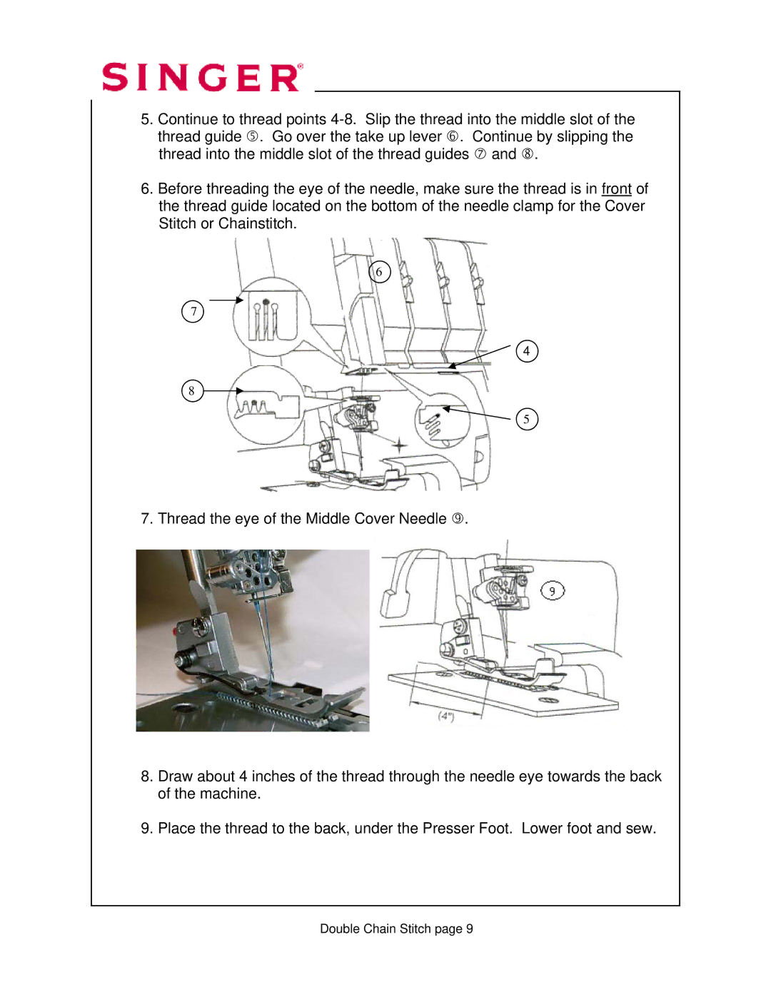 Singer 14T968DC manual Double Chain Stitch 