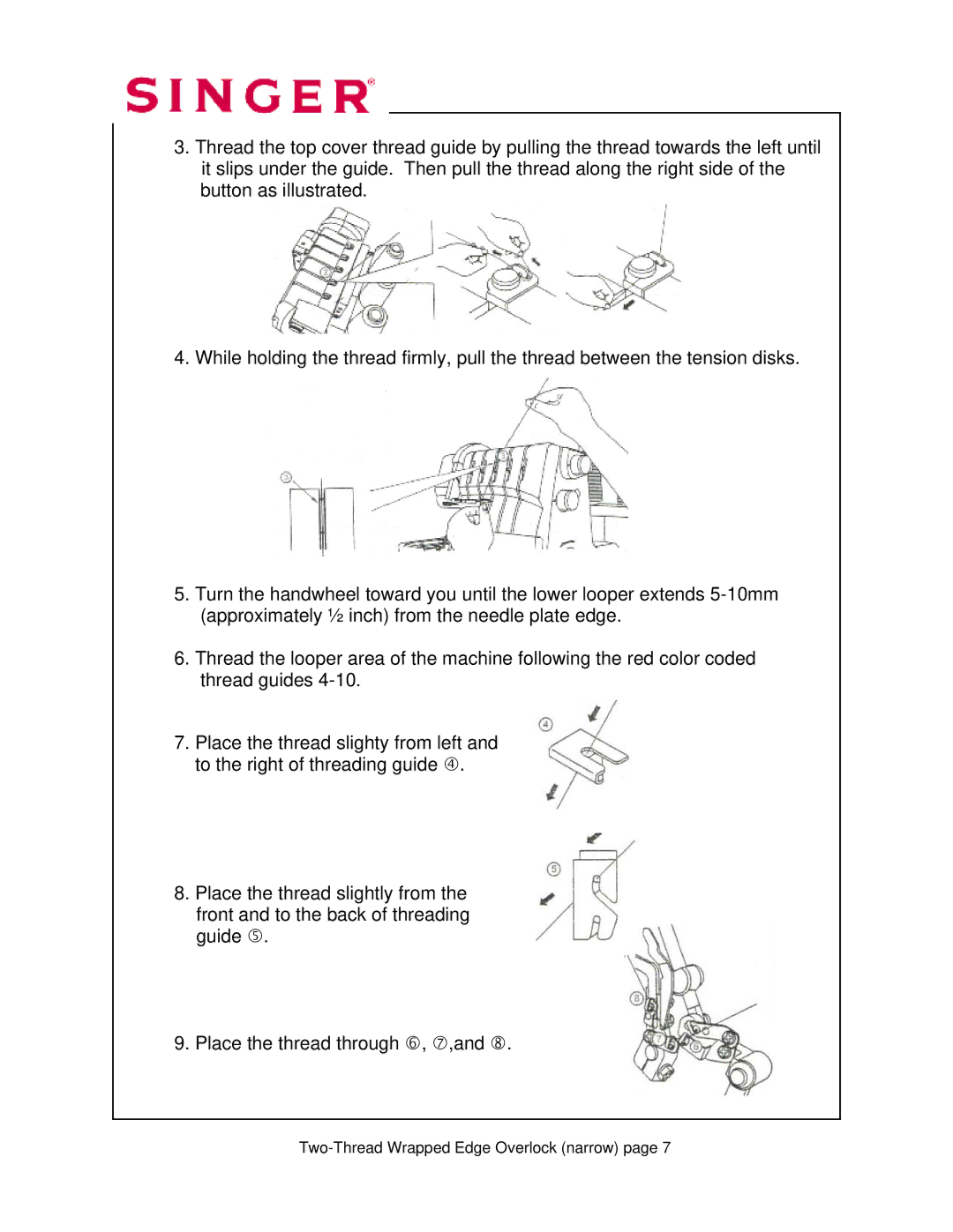 Singer 14T968DC manual Two-Thread Wrapped Edge Overlock narrow 