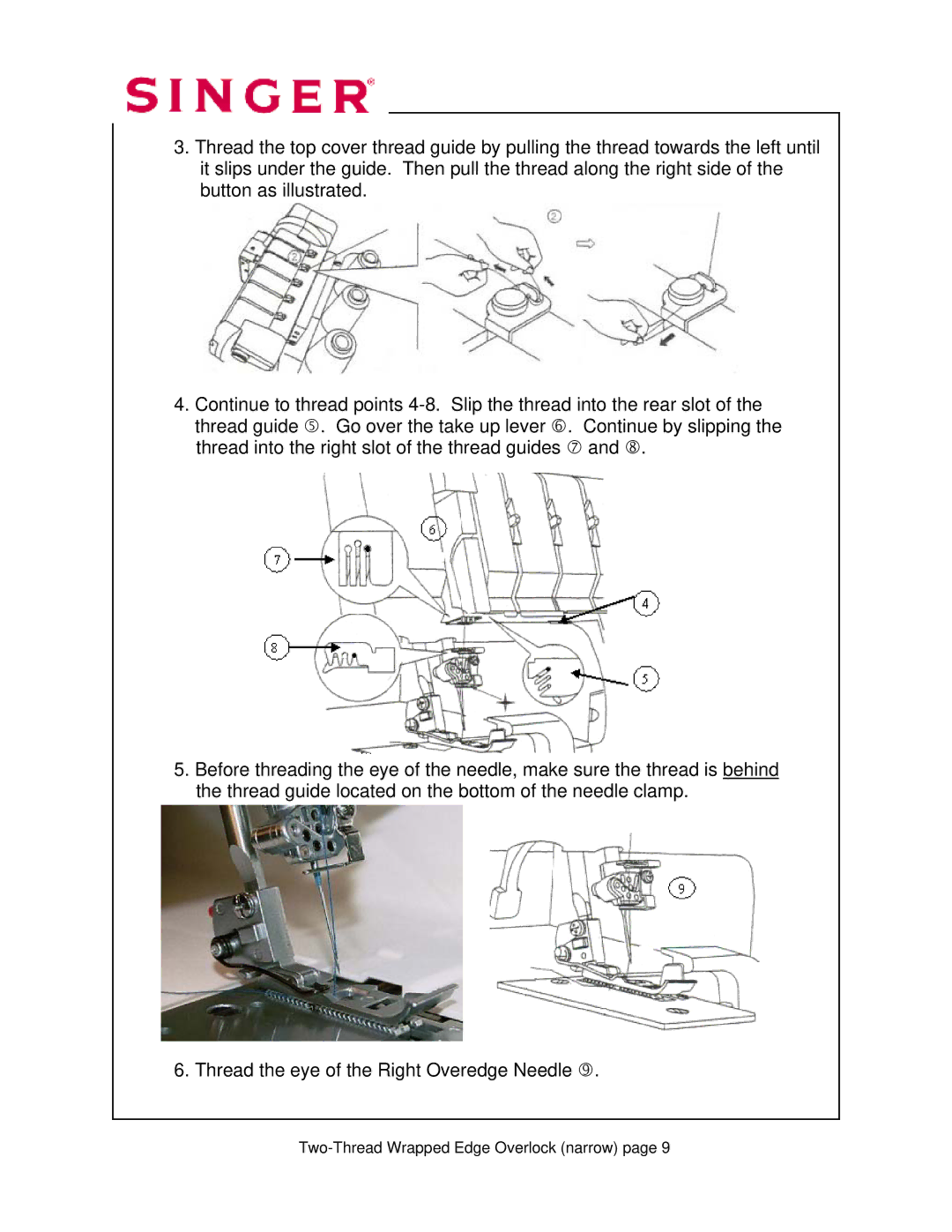 Singer 14T968DC manual Two-Thread Wrapped Edge Overlock narrow 