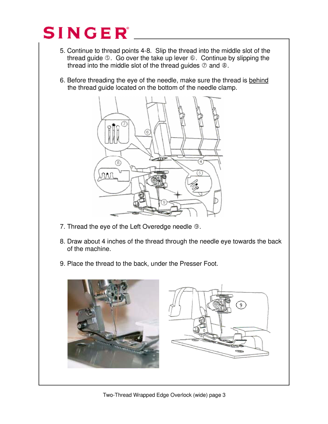 Singer 14T968DC manual Two-Thread Wrapped Edge Overlock wide 