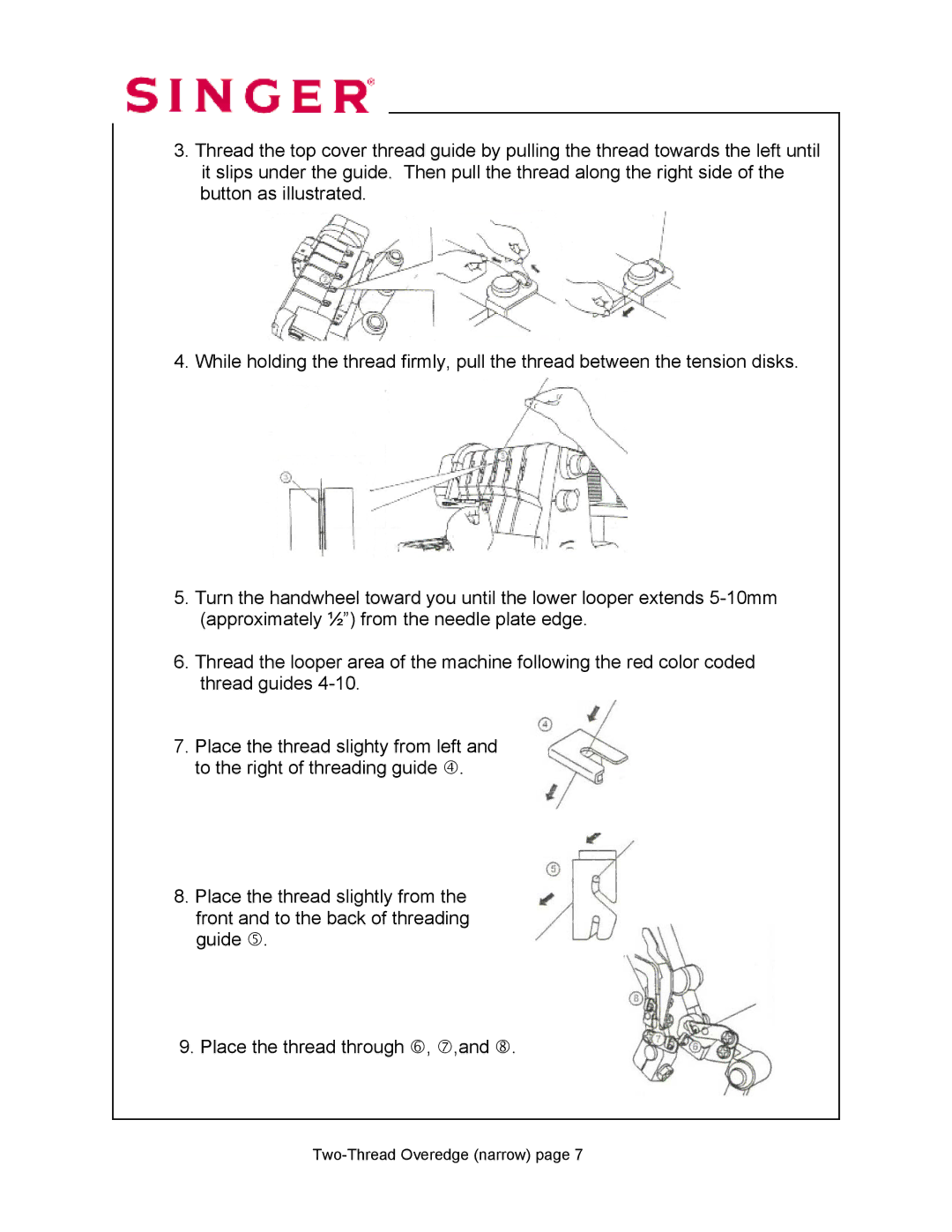 Singer 14T968DC manual Two-Thread Overedge narrow 