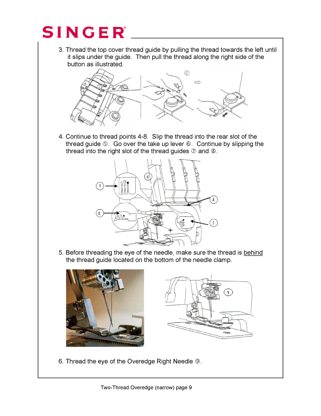 Singer 14T968DC manual Two-Thread Overedge narrow 