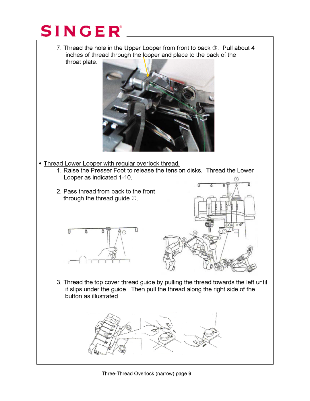 Singer 14T968DC manual Three-Thread Overlock narrow 