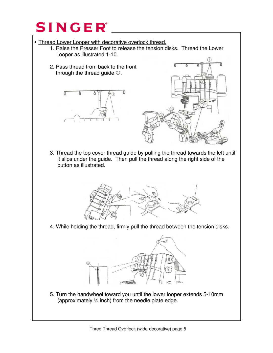 Singer 14T968DC manual Three-Thread Overlock wide-decorative 