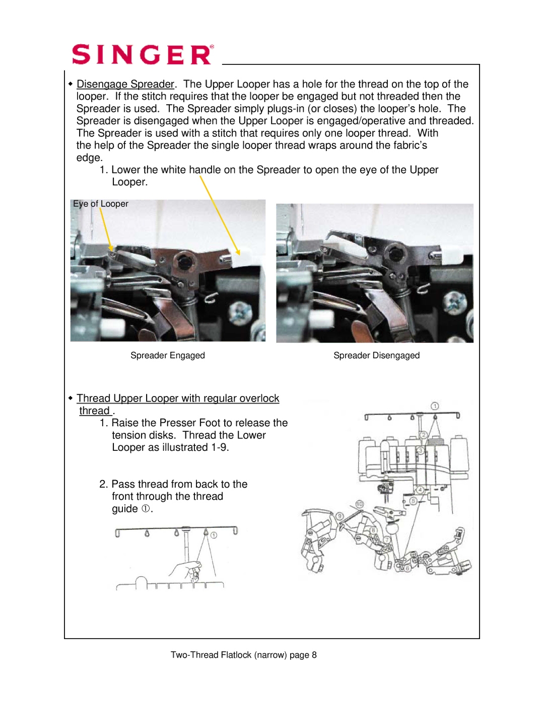 Singer 14T968DC manual Two-Thread Flatlock narrow 