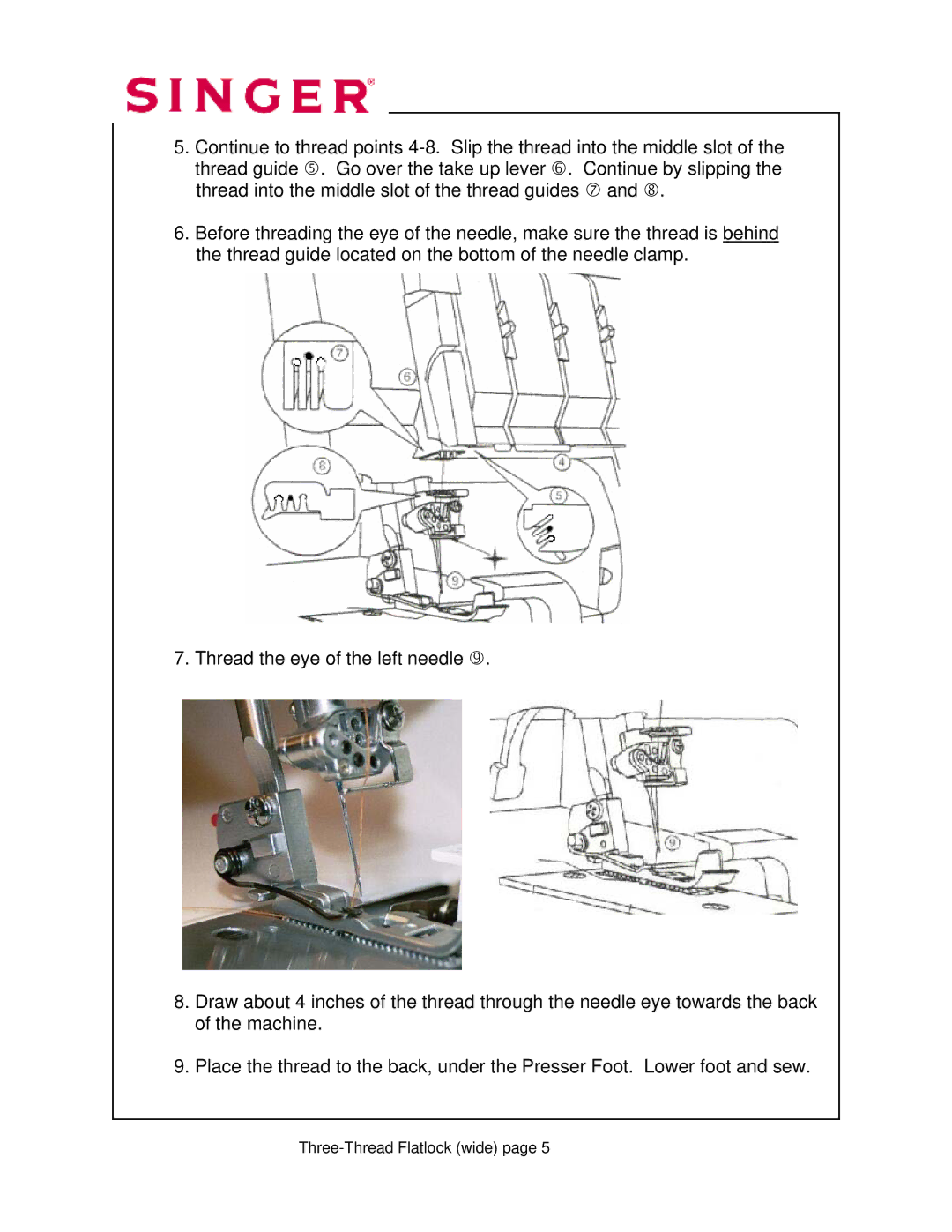 Singer 14T968DC manual Three-Thread Flatlock wide 