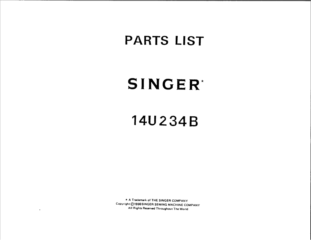 Singer 14U234B manual 