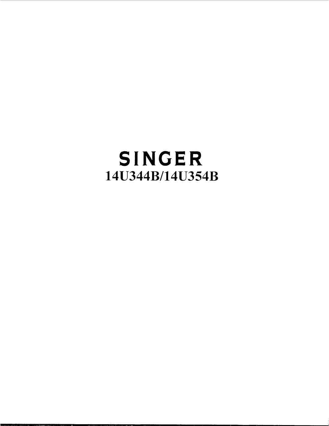 Singer 14U354B, 14u344b manual 