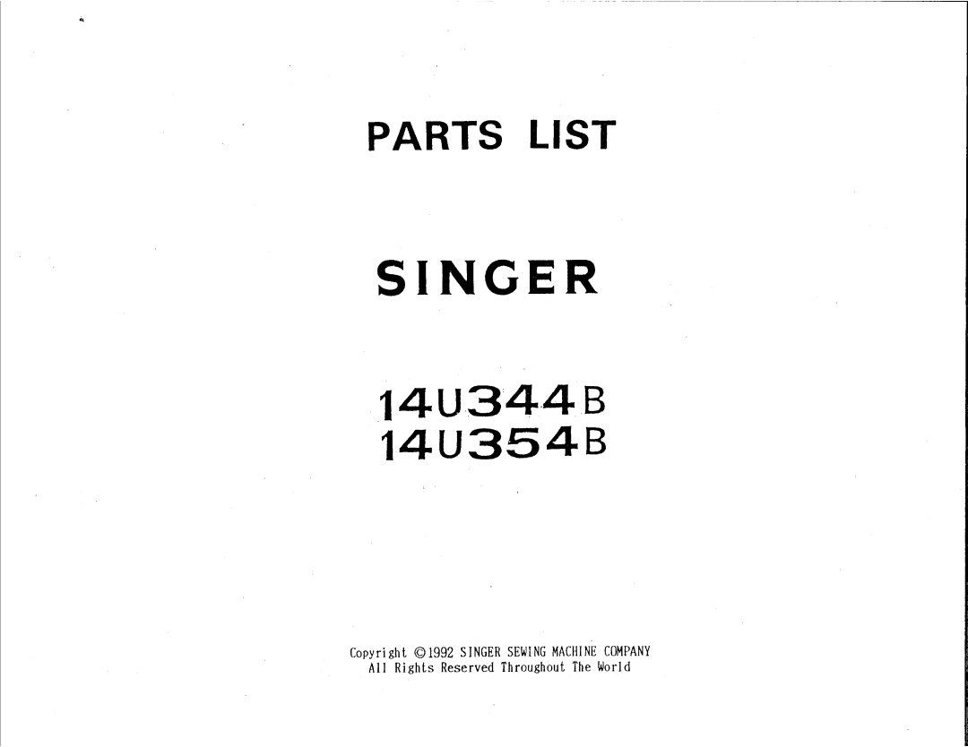 Singer 14u344b, 14U354B manual 