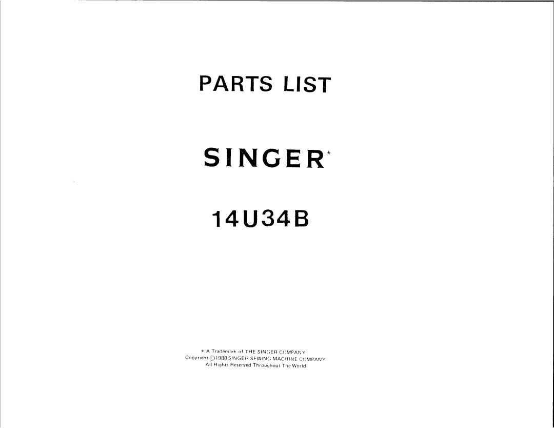 Singer 14U34B manual 