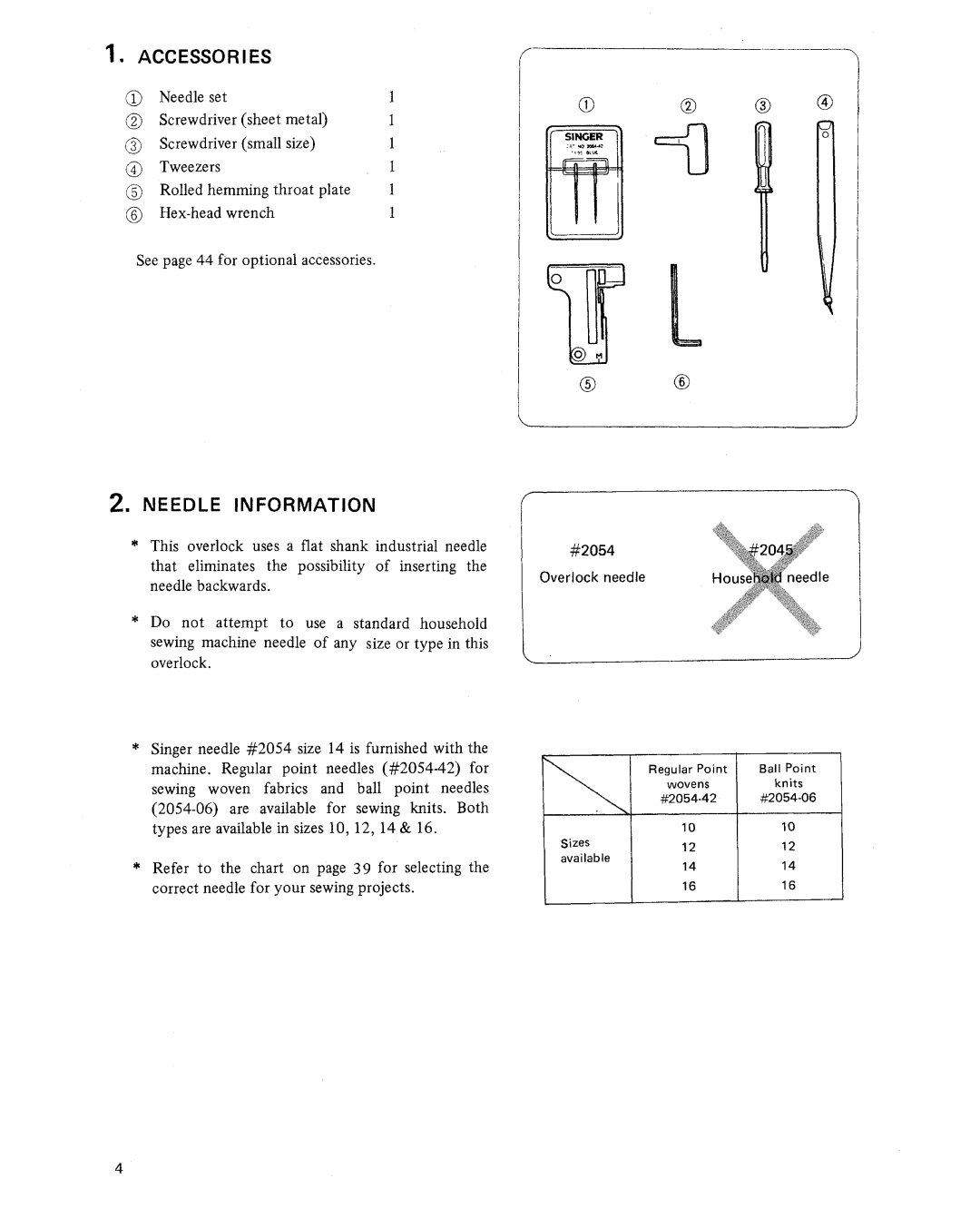 Singer 14U444B, 14U454B manual 