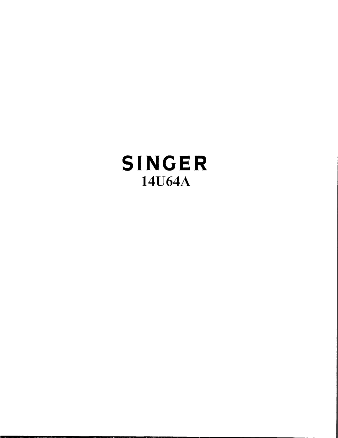 Singer 14U64A manual 