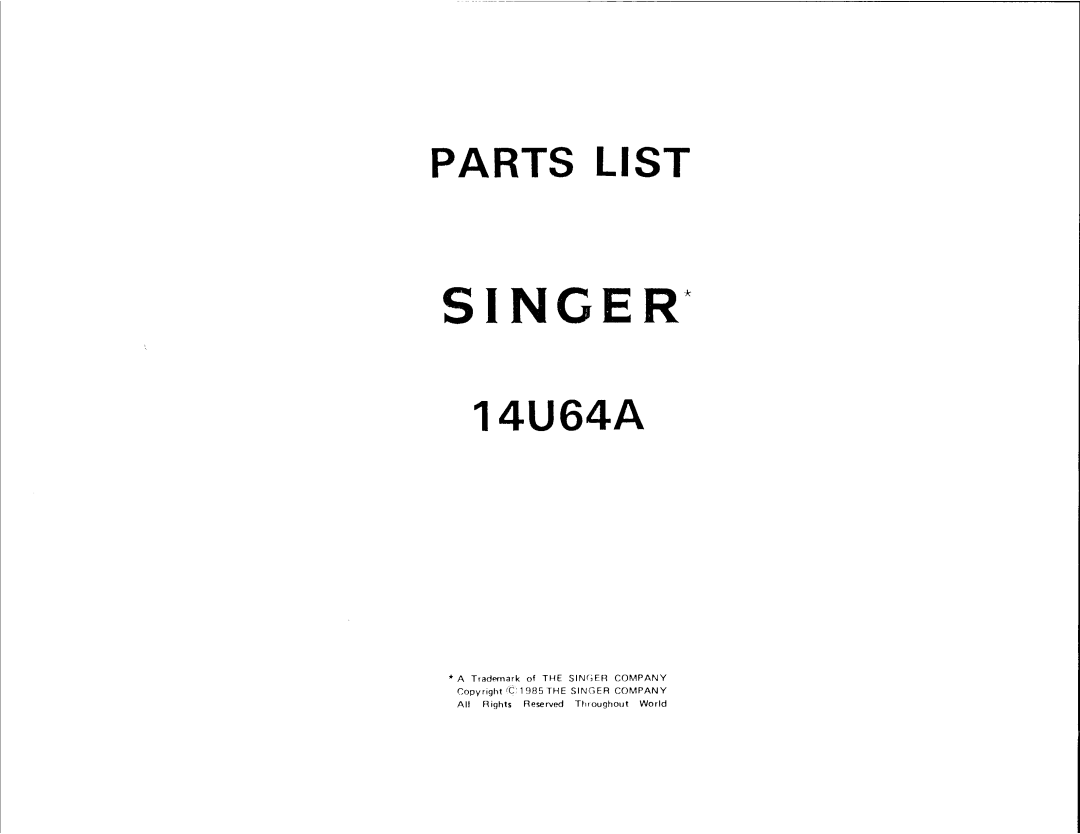 Singer 14U64A manual 