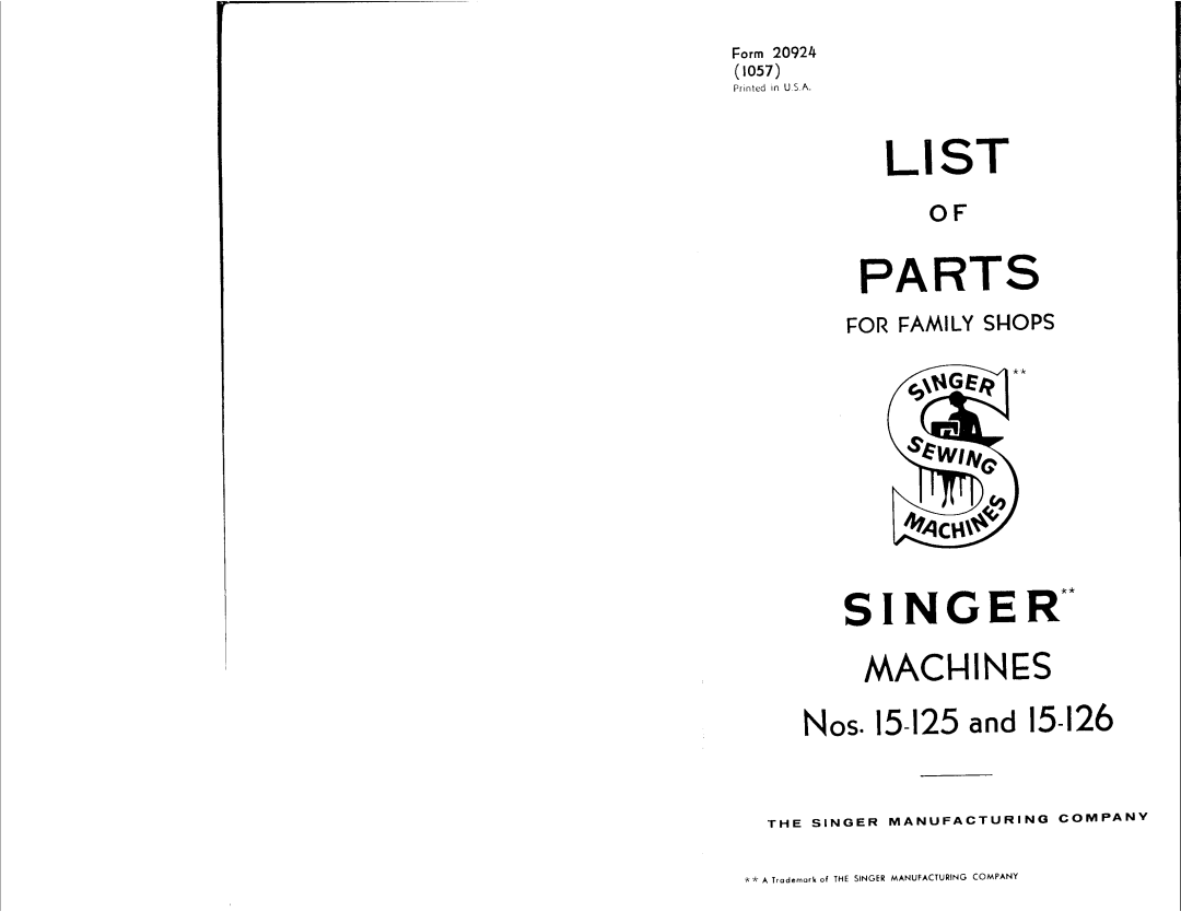 Singer 15-125, 15-126 manual 