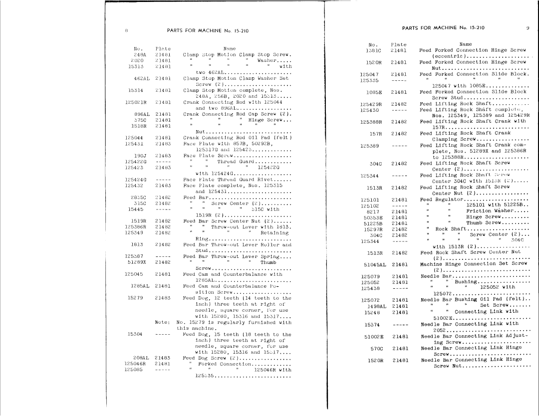 Singer 15-210, 15-211 manual 